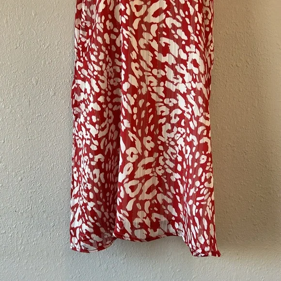 NWOT Tyche Red & White Animal Print Slip Dress - Picture 3 of 16